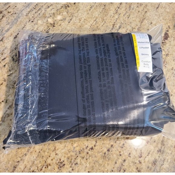 Time and Tru Women L & XL Maternity Black Denim Stretch Skinny Jeans Full Panel - Picture 10 of 10